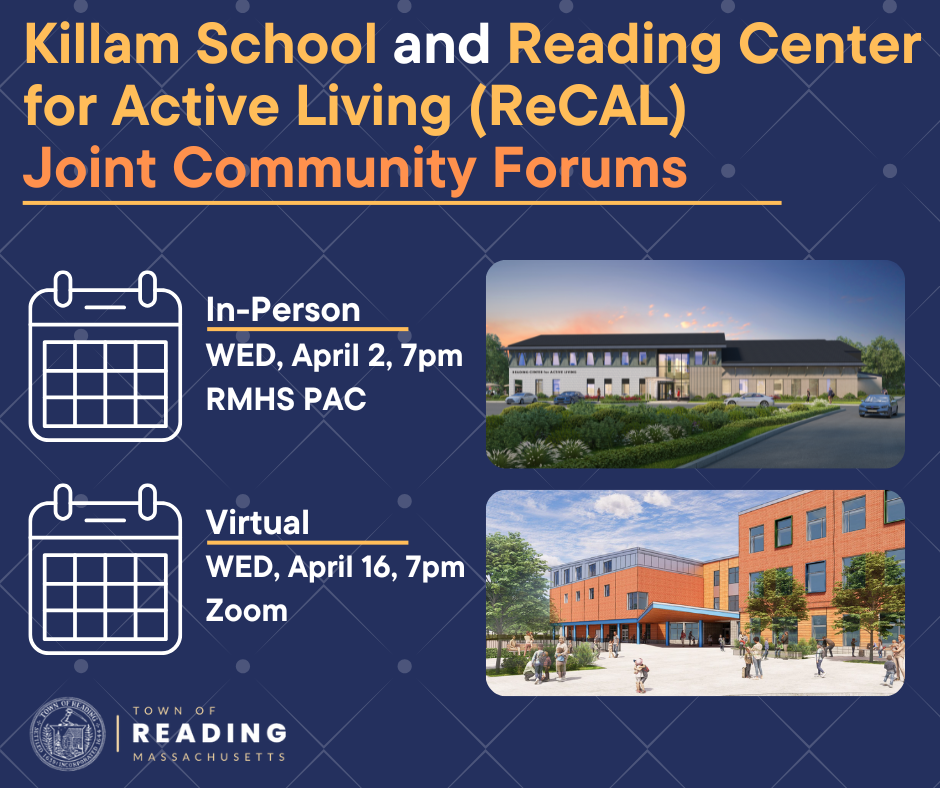 Featured image for “Joint Community Forums: Killam School & Reading Center for Active Living”