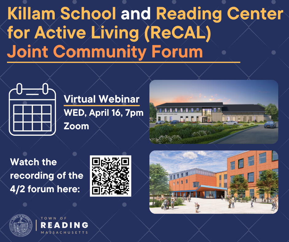 Featured image for “Joint Community Forum on 4/16: Killam School & Reading Center for Active Living”
